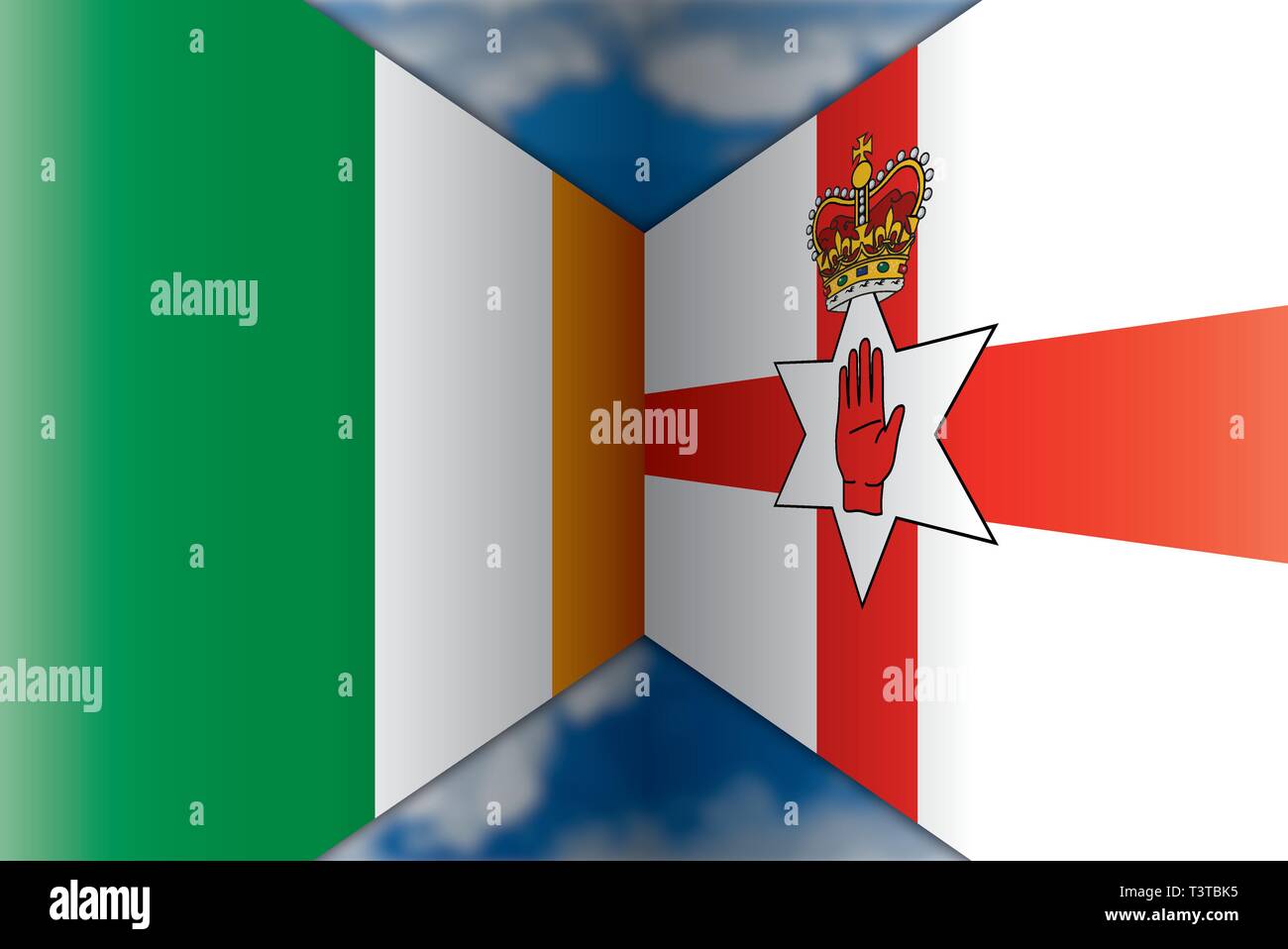 Eire vs Irlande du Nord drapeaux, vector illustration Illustration de Vecteur