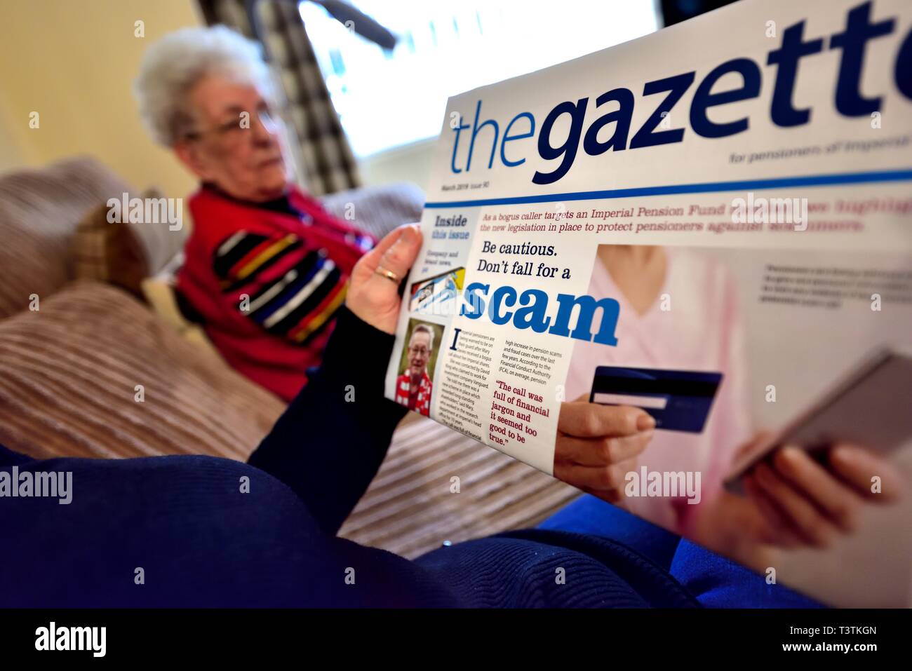 Scam scams,Pension,uk Banque D'Images