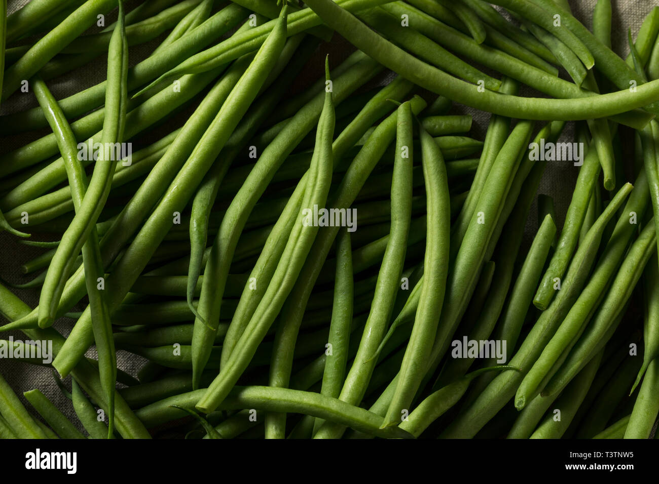 Matières organiques Haricots Verts français prêt à cuire Banque D'Images