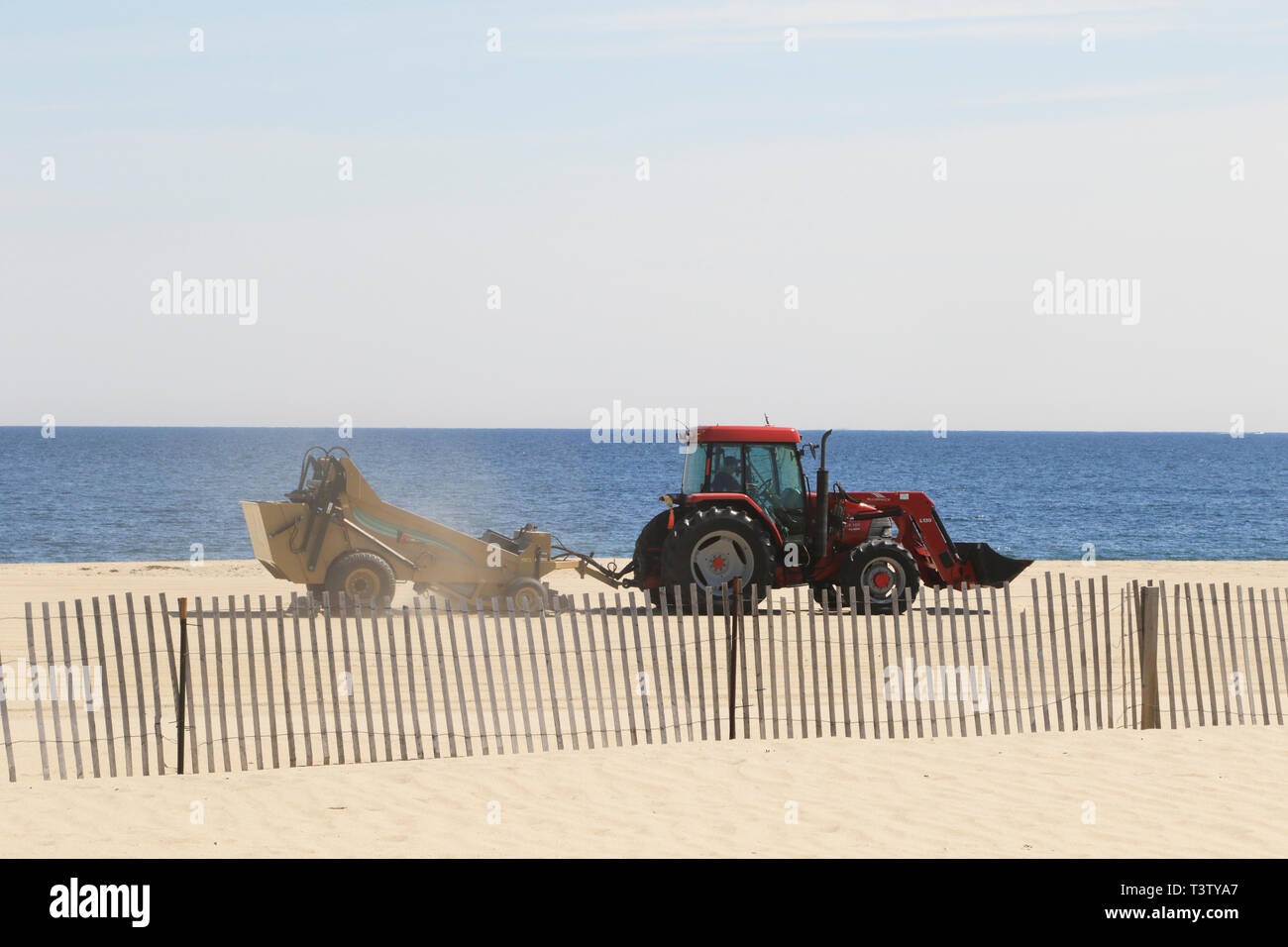 Nettoyage de plages, Point Pleasant Beach, New Jersey, USA Banque D'Images