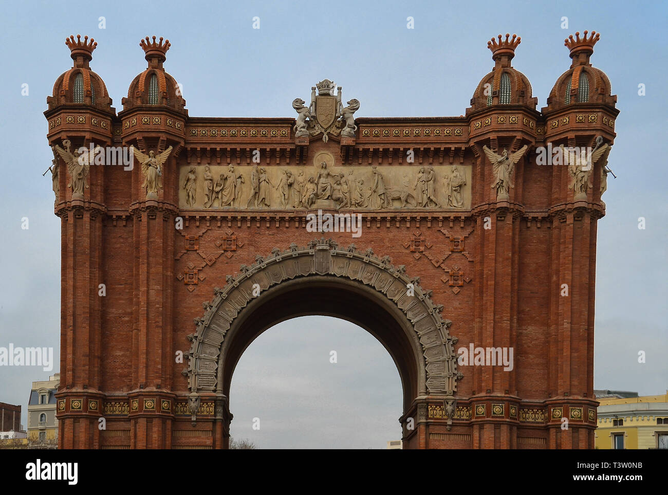 Barcelone Arc de Triomf - Arco de Triunfo Banque D'Images