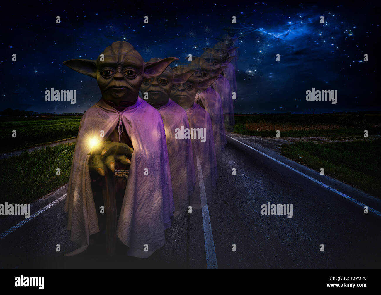 Foz do Iguazu, Brésil - 22 novembre 2017 : Le Grand Maître Yoda dans le waxworks museum à Foz do Iguazu / Brésil. Banque D'Images