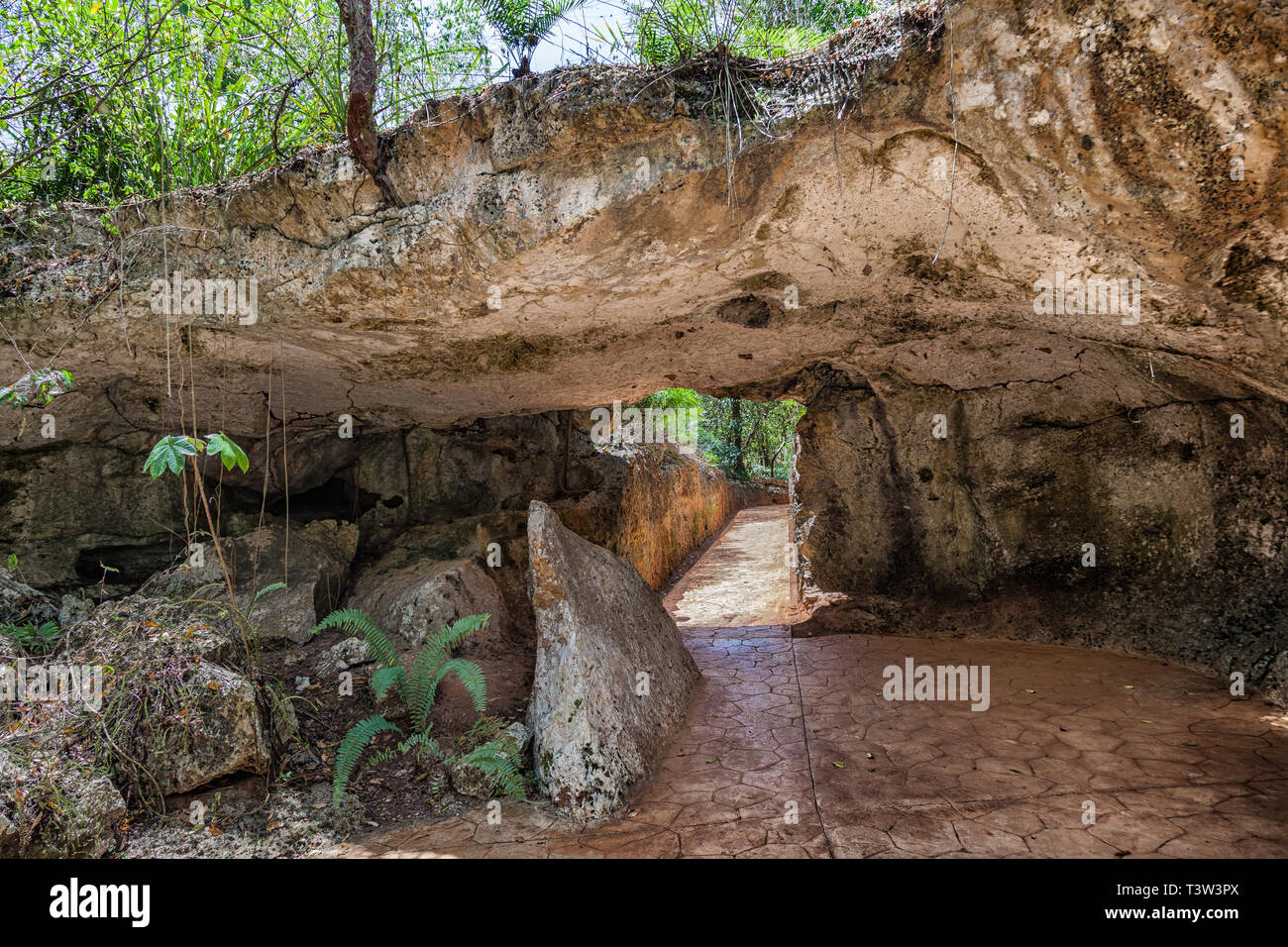 Entrée de la grotte des miracles dans la République Dominicaine Banque D'Images
