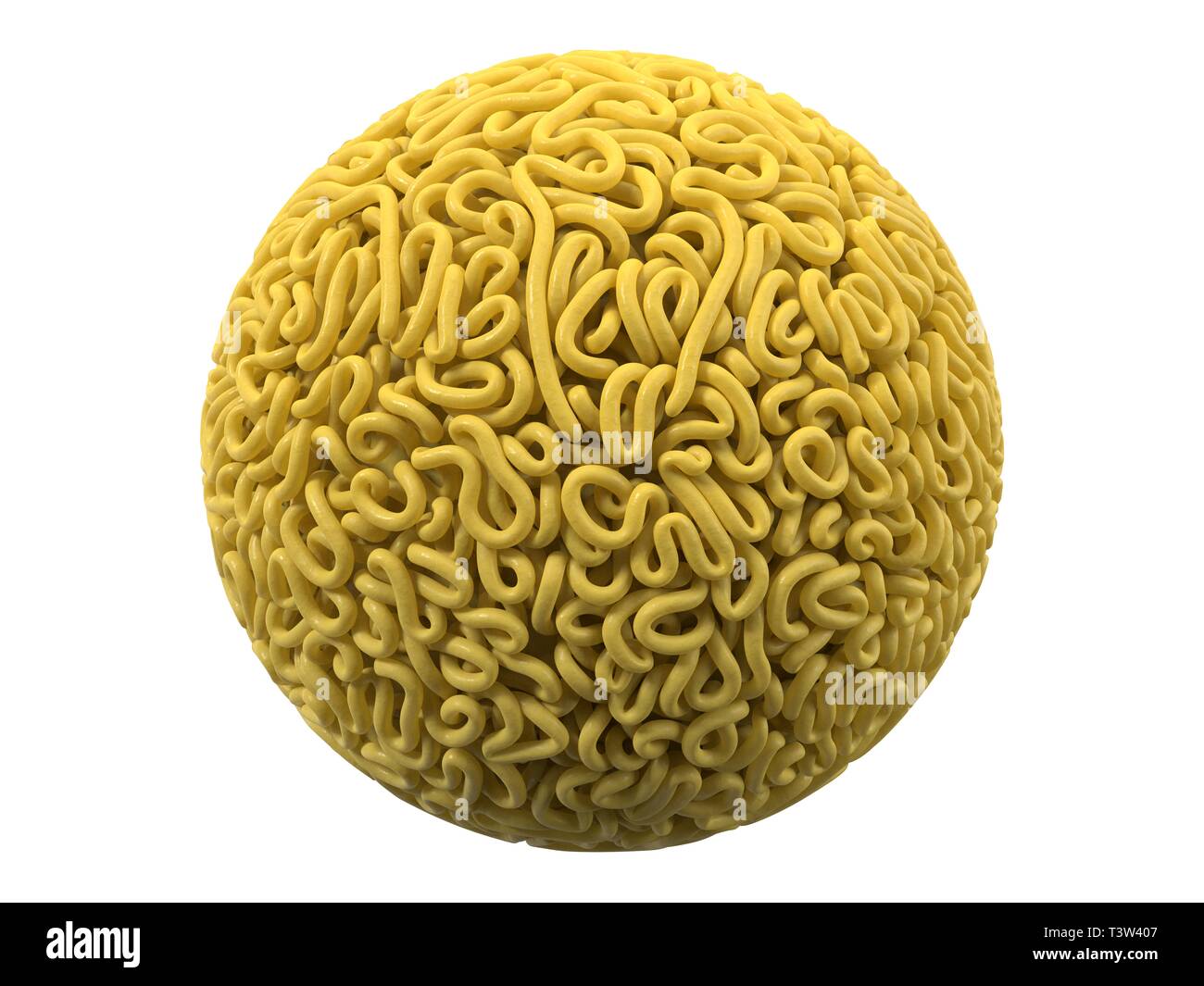 Et nouilles en forme de balle. pour la cuisson des spaghettis bouclés. 3d illustration Banque D'Images