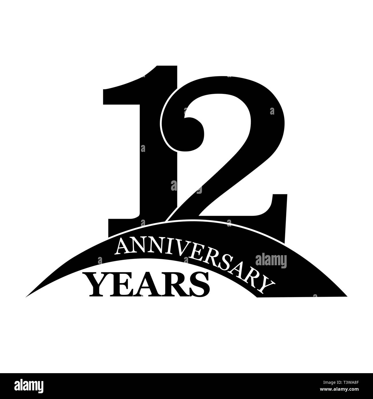 12 ans anniversaire, télévision design simple, logo Illustration de Vecteur