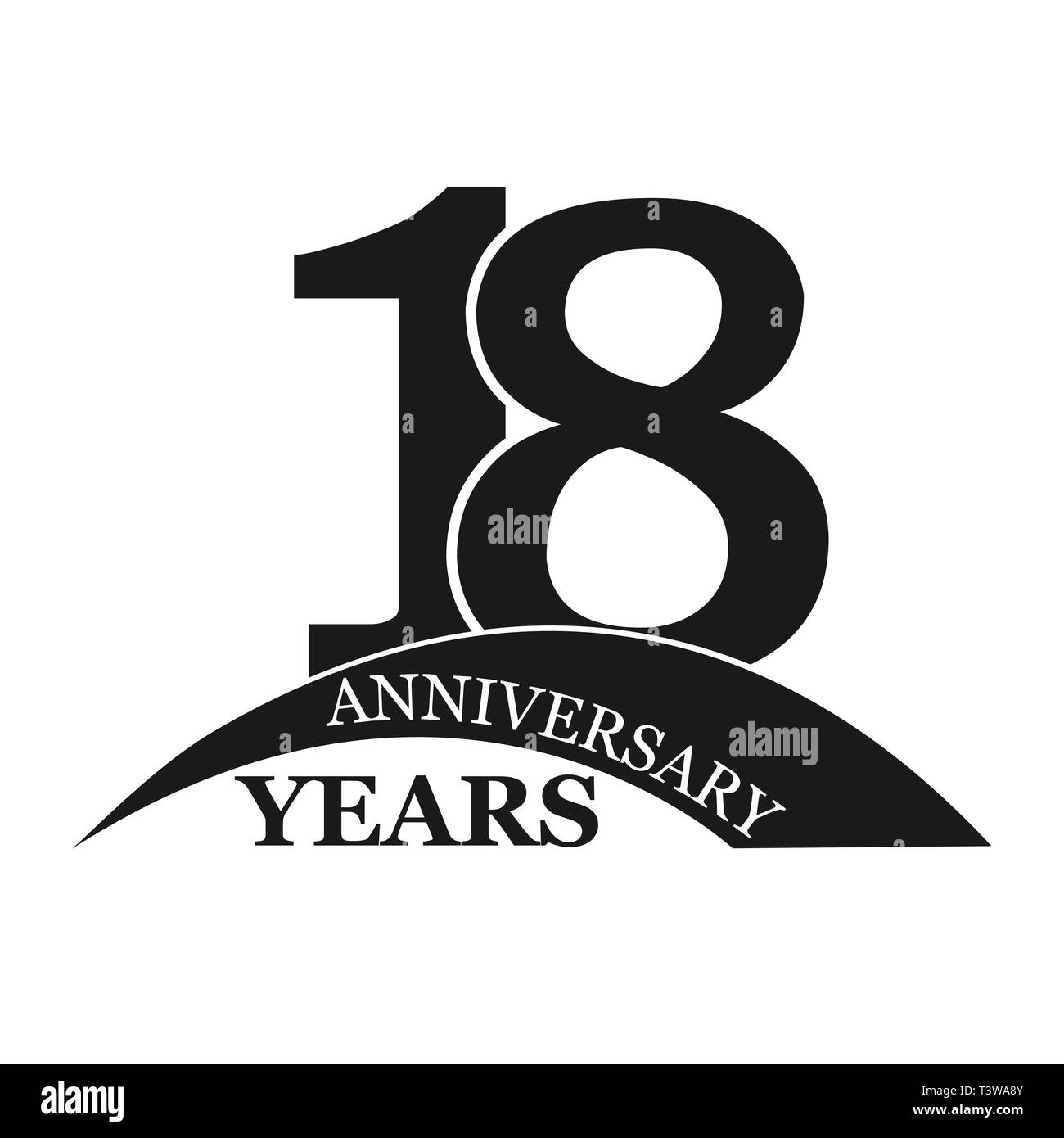 18 Ans Anniversaire Television Design Simple Logo Image Vectorielle Stock Alamy