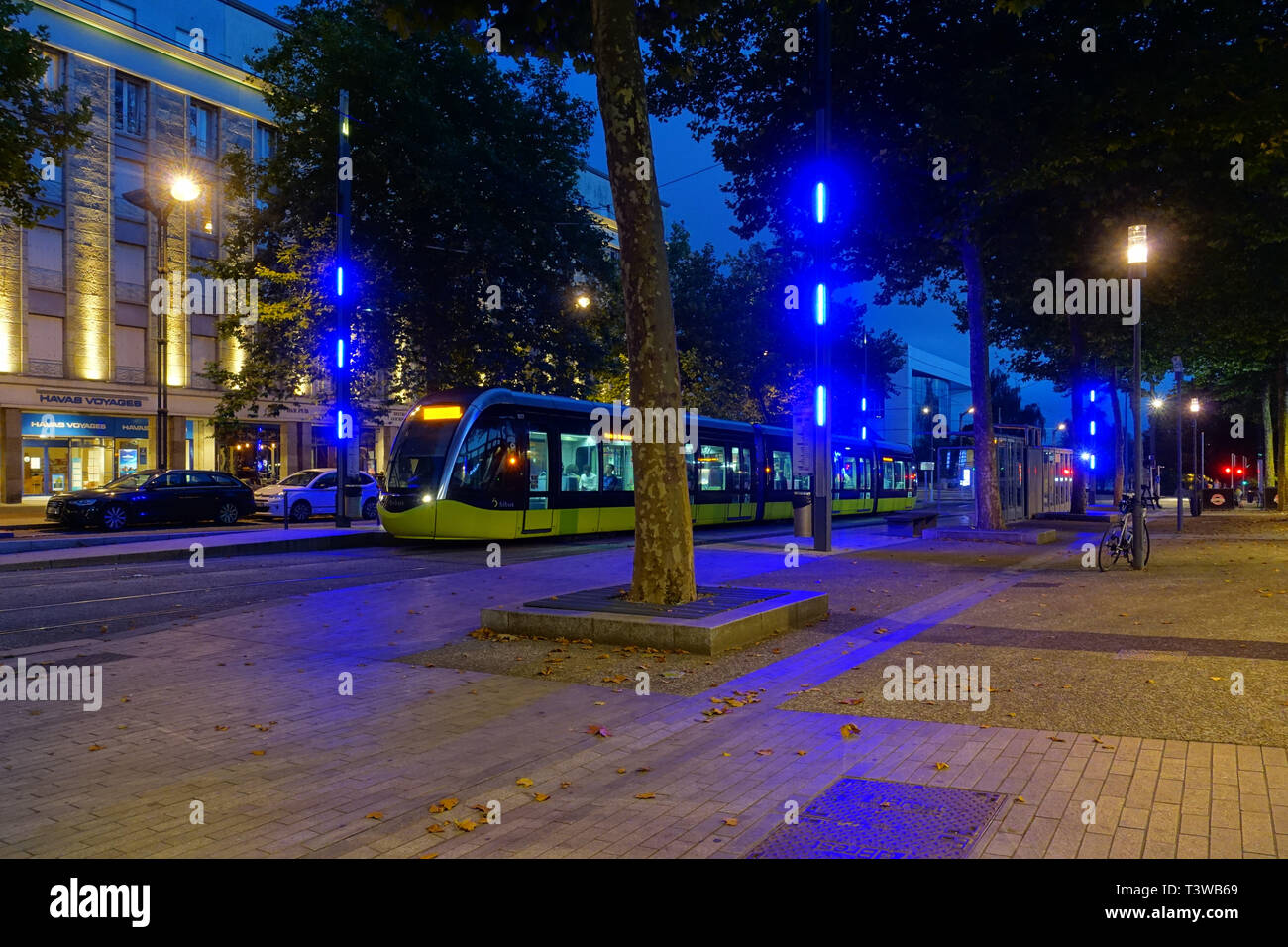 Brest, tramways, Linie A, Place de la Liberté Banque D'Images