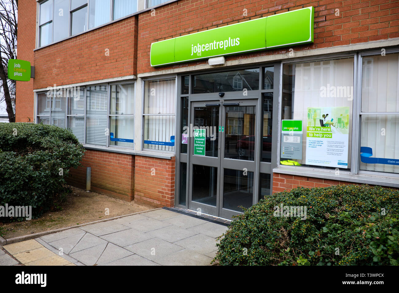 Le Jobcentre Plus office, Albert Street, Rugby, Warwickshire, UK Banque D'Images