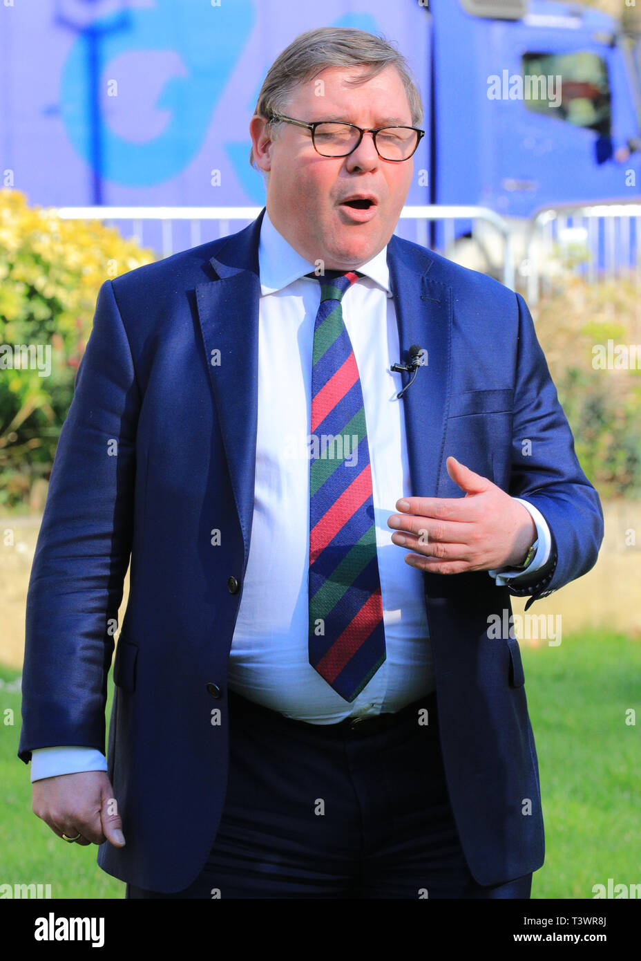 Westminster, London, UK. Apr 11, 2019. Mark Francois, député, Parti conservateur. Brexiteer Mark Francois sur College Green. Credit : Imageplotter/Alamy Live News Banque D'Images