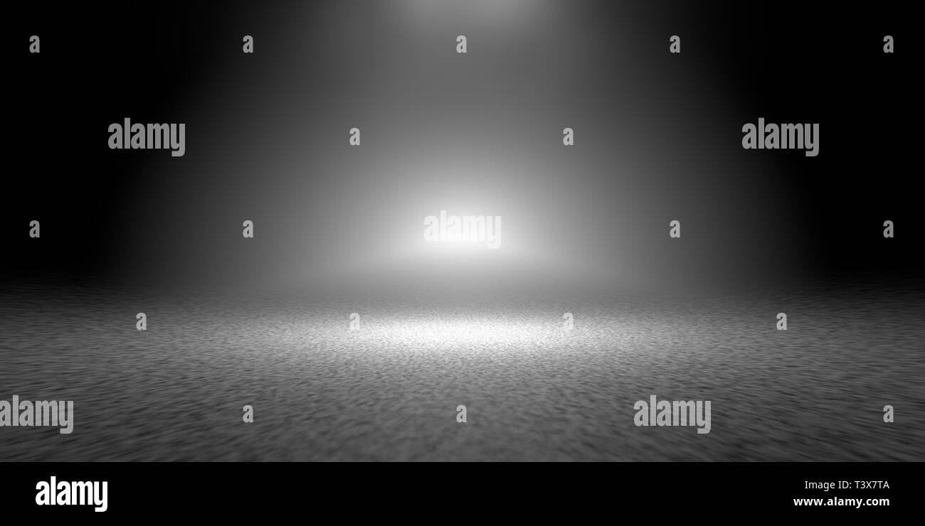 Le rendu 3D d'une scène sombre avec feux futuriste abstract Banque D'Images