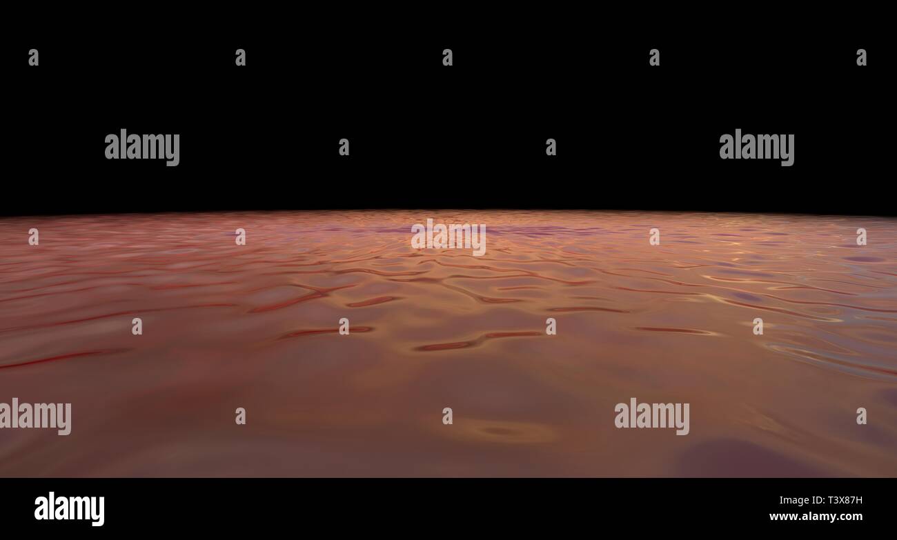 Le rendu 3D d'une scène sombre avec feux futuriste abstract Banque D'Images