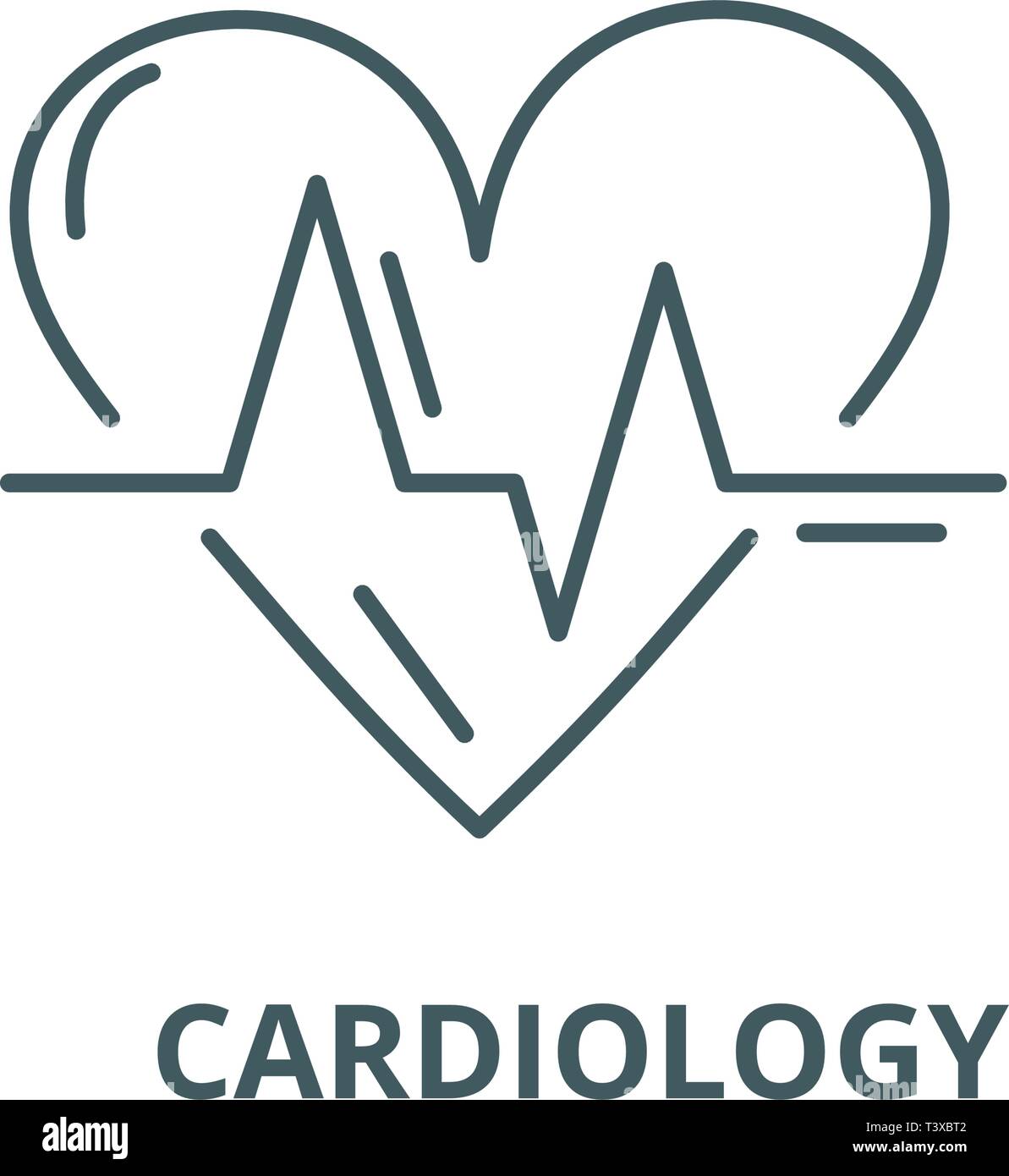 L'icône de la ligne de cardiologie, vecteur. Contour cardiologie signe ...