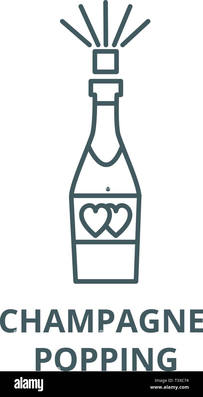 L'icône de la ligne popping Champagne, vecteur. Contour popping Champagne signe, symbole, télévision illustration Illustration de Vecteur
