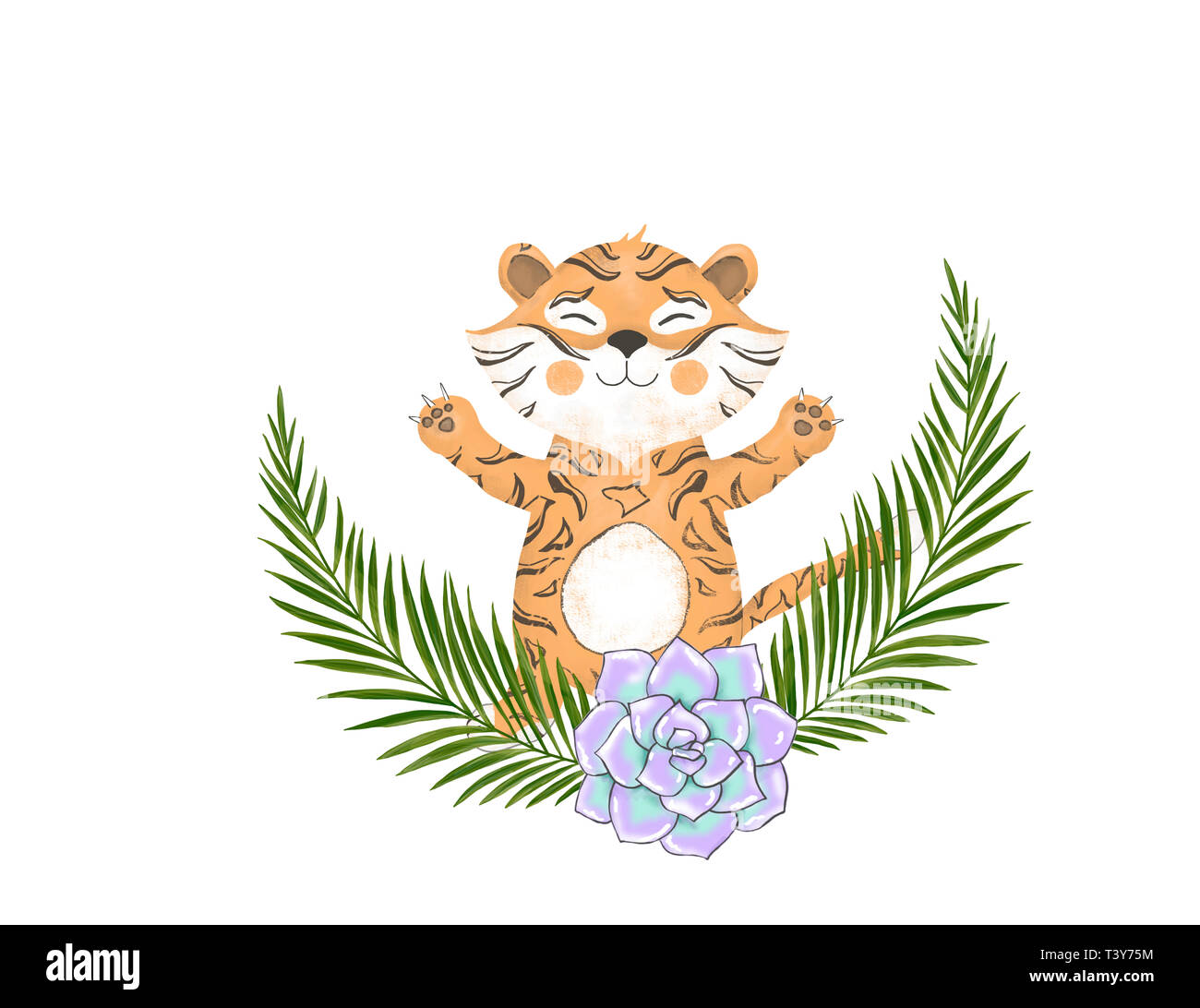 Joyeux Anniversaire Carte Avec Aquarelle Tigre Mignon Animal Mignon Bebe Carte De Vœux Boho Fleurs Et Bouquets Joyeux Anniversaire Ensemble Aquarelle Greeti Photo Stock Alamy