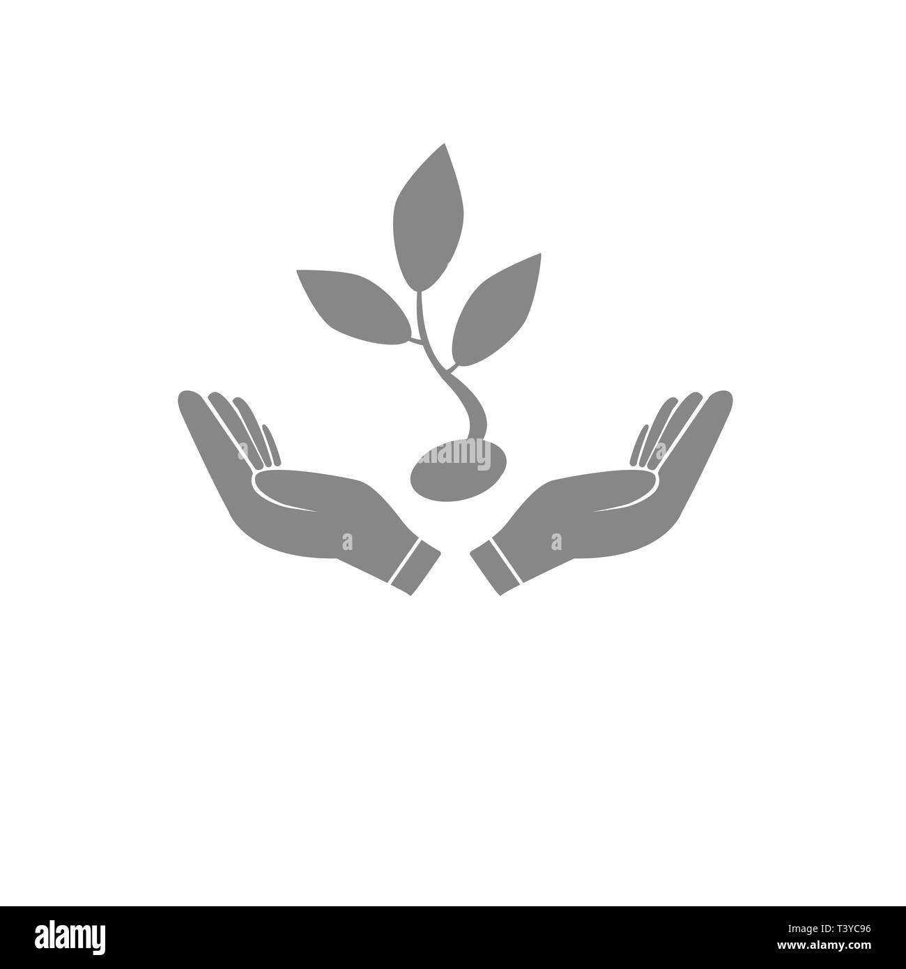 Germer dans un signe de la main, la protection de l'icône vecteur conception web. Illustration de Vecteur