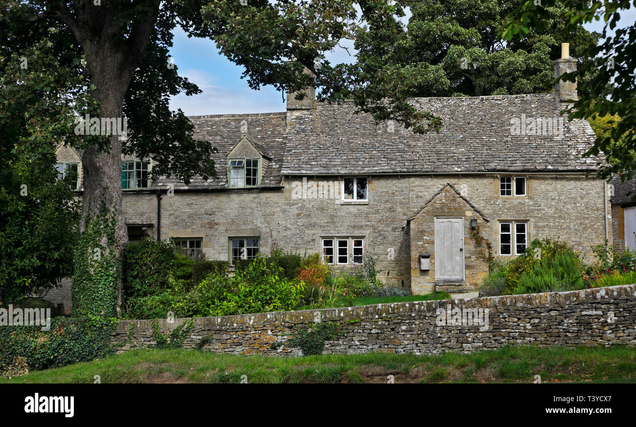 Cottages en grande Rissington, Gloucestershire, Angleterre Banque D'Images