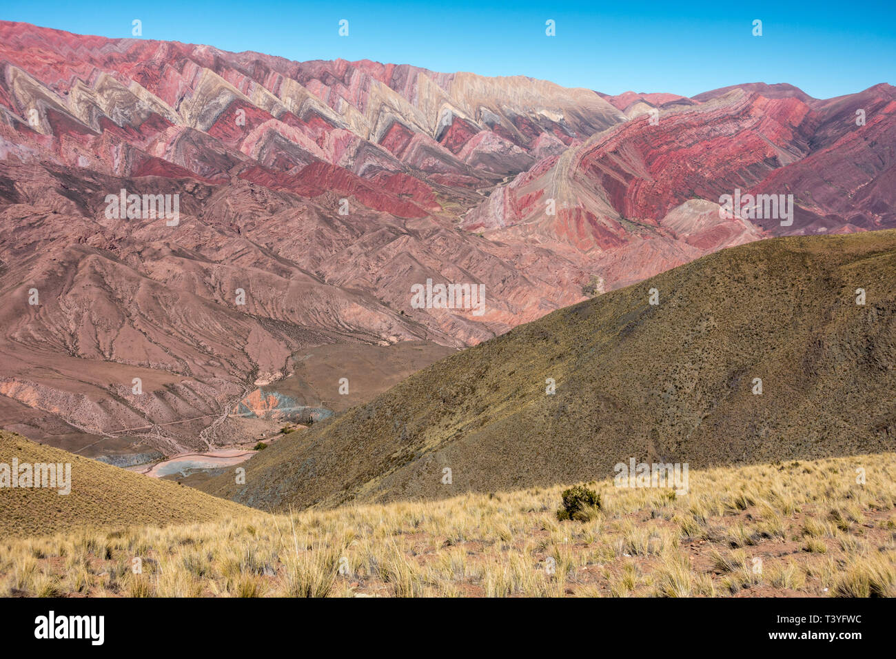 Cerro Hornocal, Jujuy, Argentine  : 14 couleurs en montagne au nord de l'Argentine, très proche de la Bolivie 7 couleurs mountain Banque D'Images