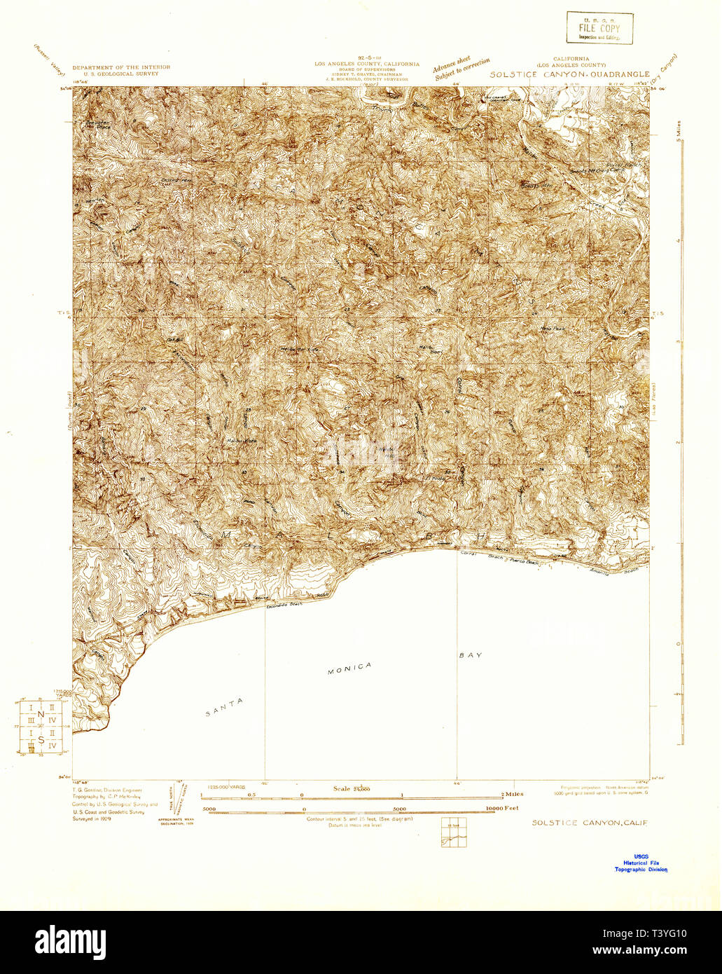 Carte de l'USGS TOPO Canyon Solstice CA CALIFORNIE 295257 192924000 Restoration Banque D'Images