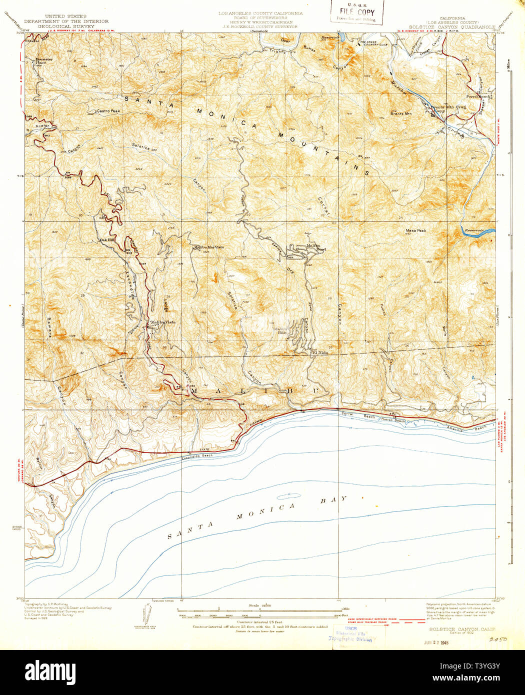 Carte de l'USGS TOPO Canyon Solstice CA CALIFORNIE 295259 193224000 Restoration Banque D'Images