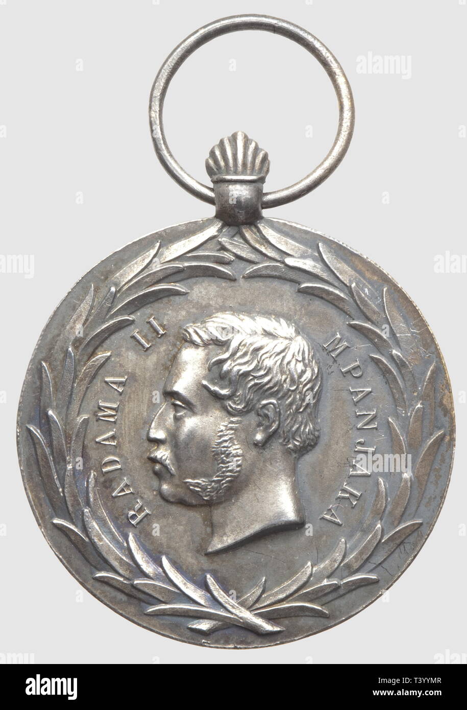 Médaille du Mérite de Radama II, en argent, il manque le Additional-Rights Clearance-Info-ruban,-Not-Available Banque D'Images