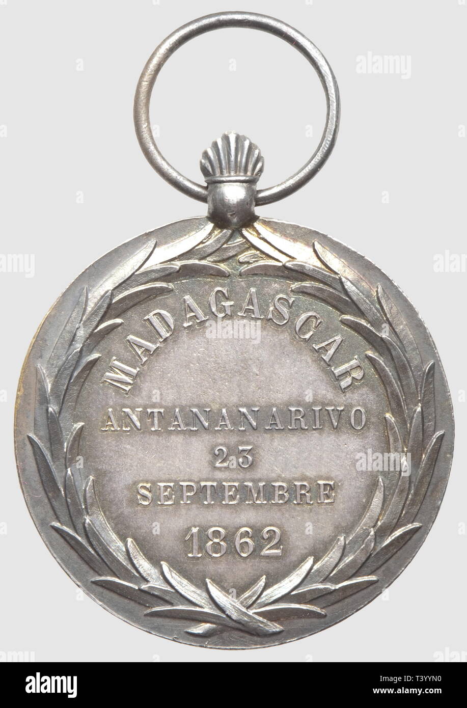 Médaille du Mérite de Radama II, en argent, il manque le Additional-Rights Clearance-Info-ruban,-Not-Available Banque D'Images