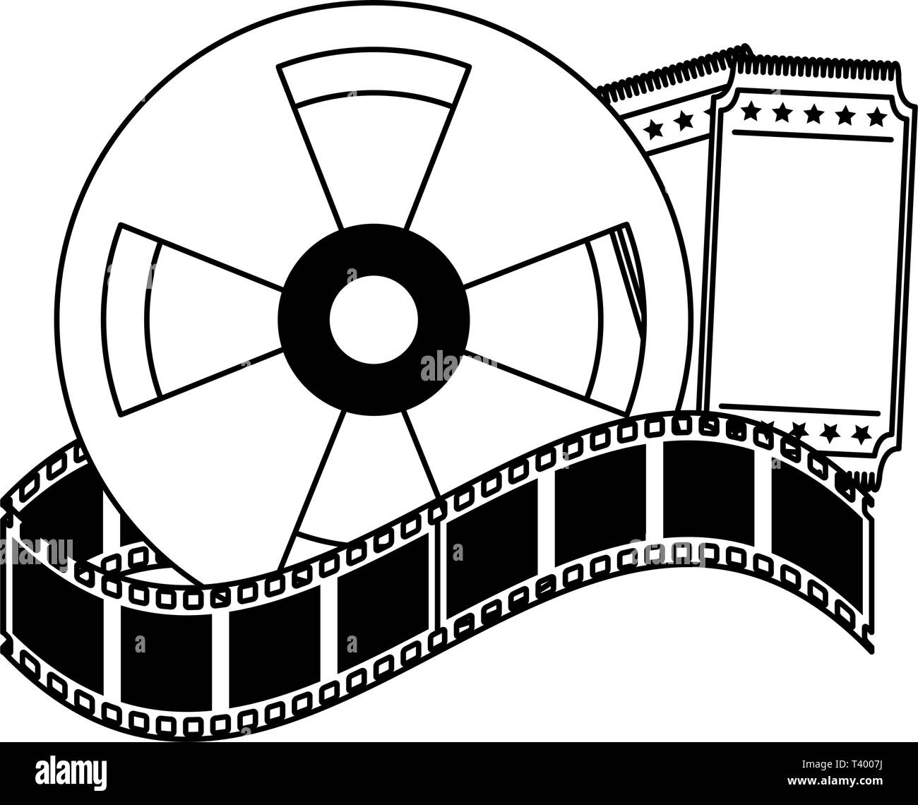 Cinema les films et dessins animés en noir et blanc Image Vectorielle Stock Alamy