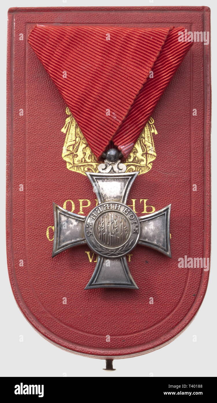 Ordre de Saint Alexandre, créé en 1881, modifié en 1888 et 1891. Croix de 6ème classe, dans son coffret de la maison-Clearance-Info Additional-Rights, Rothe-Not-Available Banque D'Images