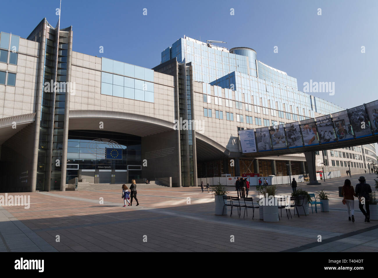 Les bâtiments du Parlement européen à Bruxelles Banque D'Images