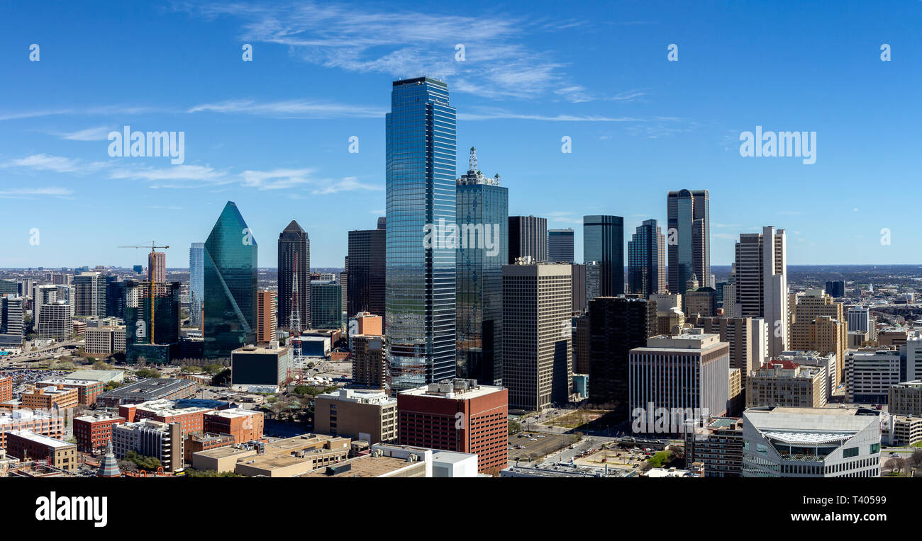 Vue sur Dallas Downtown Cityscape, Texas, USA. Banque D'Images