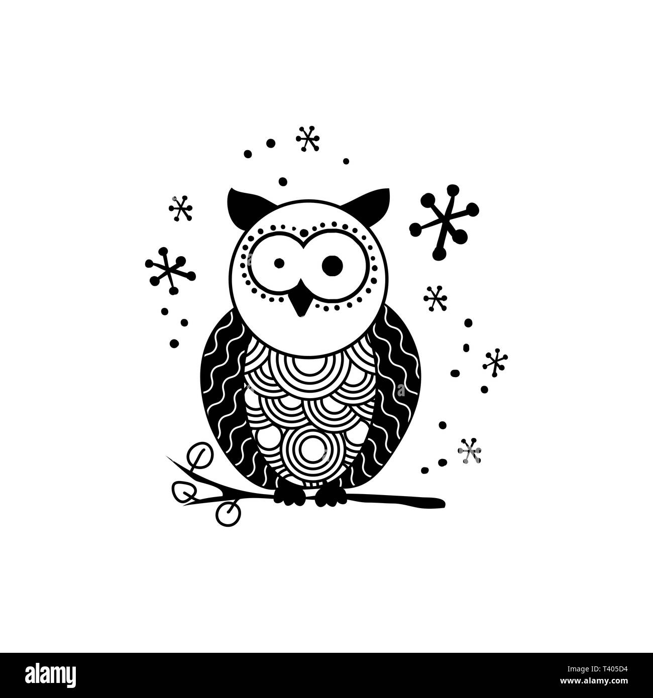 Vector illustration silhouette stylisée owl. Oiseau de Nuit noir et blanc clipart dessinés à la main. La mère et l'enfant les hiboux ornate dessin. Doodle Abstrait Animaux sauvages. Élément de design monochrome isolé Illustration de Vecteur Vector illustration silhouette stylisée owl. Oiseau de Nuit noir et blanc clipart dessinés à la main. La mère et l'enfant les hiboux ornate dessin. Doodle Abstrait Animaux sauvages. Élément de design monochrome isolé Illustration de Vecteur