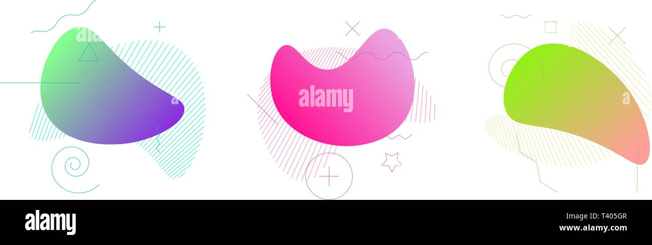 Liquide couleur des formes géométriques abstraites. Abstrait moderne liquide bannières colorées. Modèle de conception logo, flyer ou présentation. Vector illustrati Illustration de Vecteur