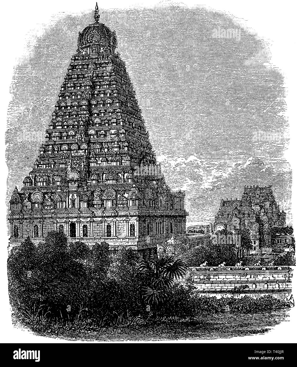 Vue de la grande pagode de Tanjore. Après l'Fergussan : 'nd. Et l'Est. Arch., Banque D'Images