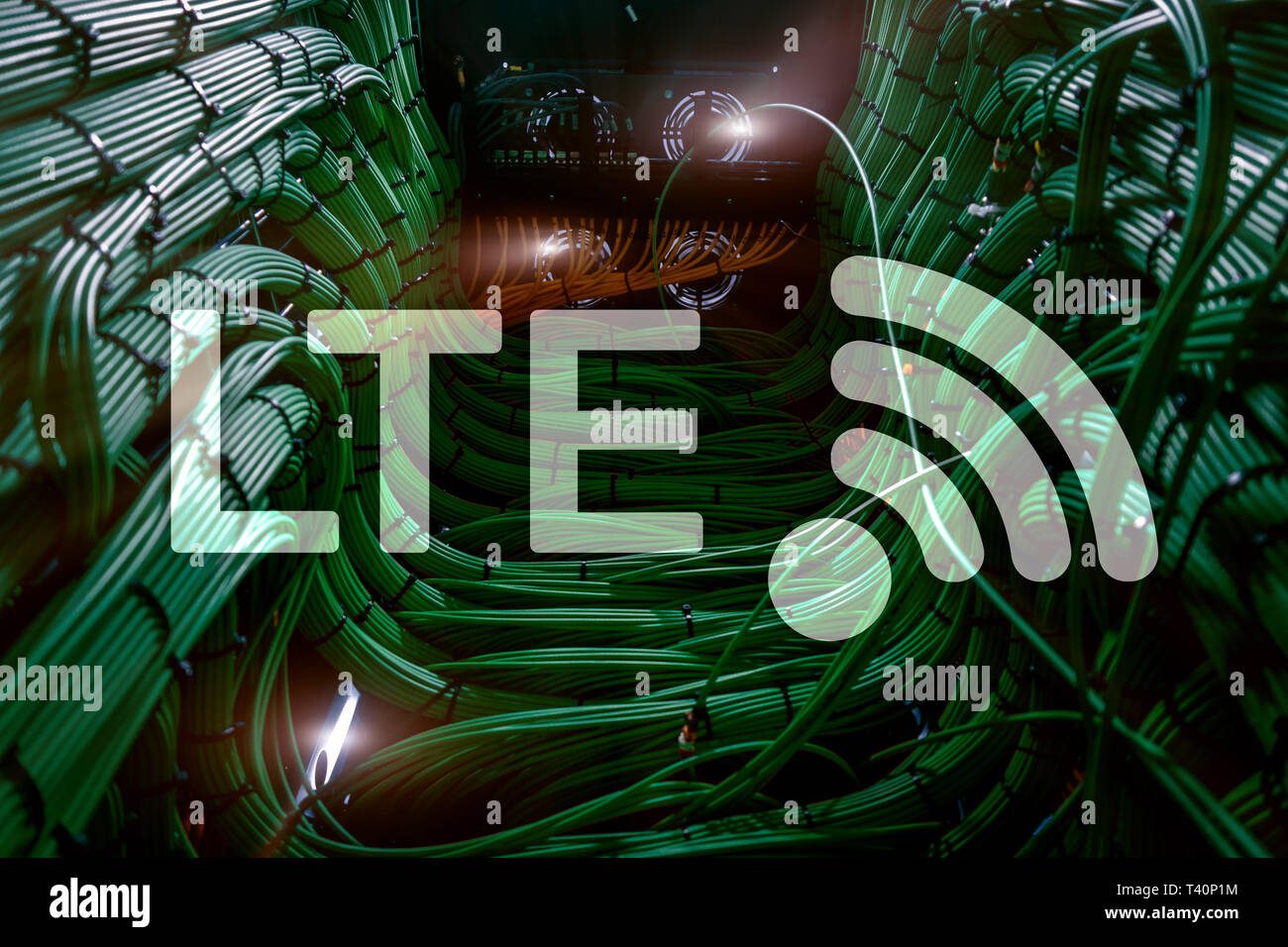 5G LTE, la technologie de l'internet sans fil gratuit. Banque D'Images