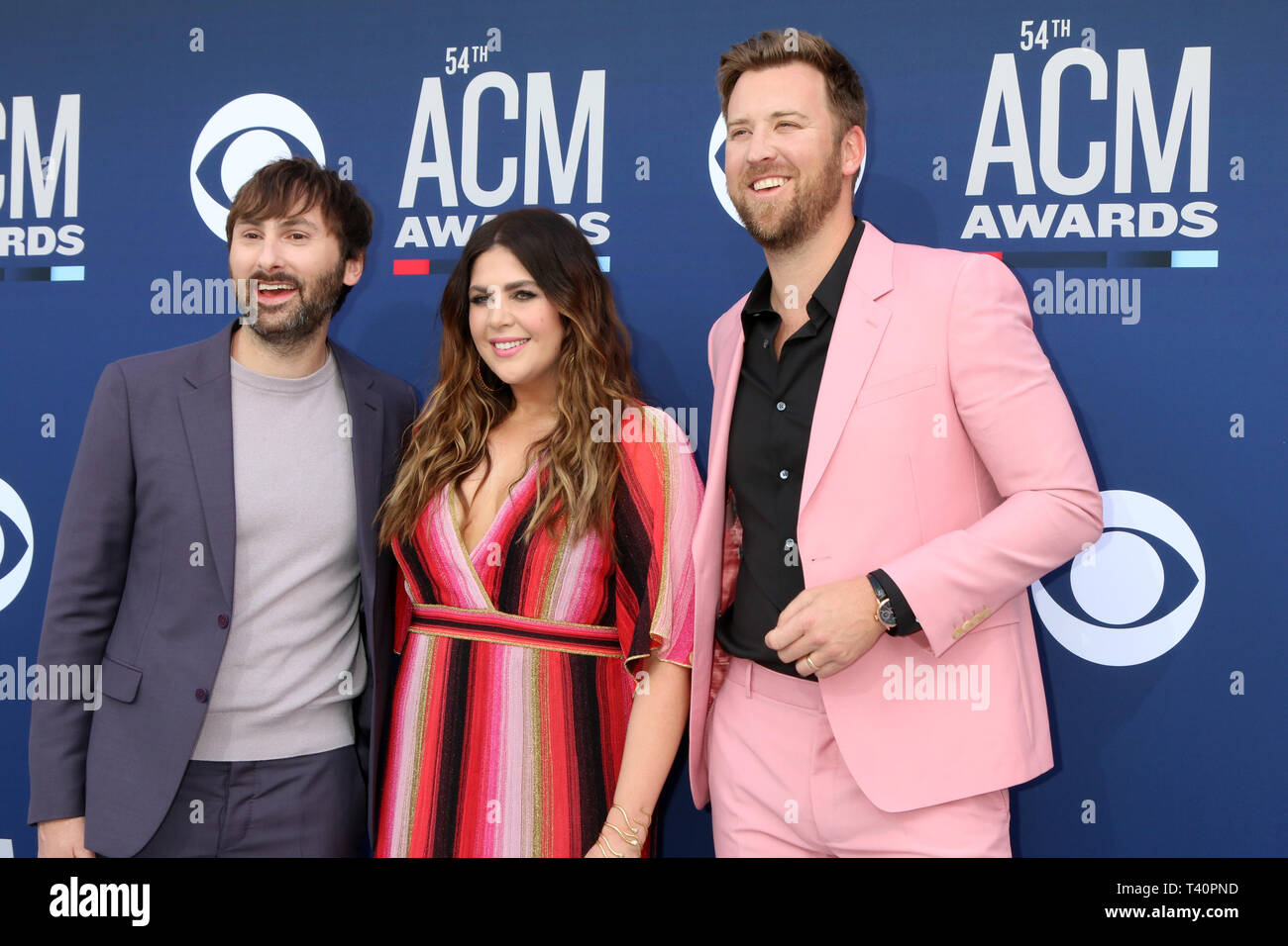 7 avril 2019 - Las Vegas, NV, USA - LAS VEGAS - 7 AVR : Dave Haywood, Hillary Scott, Charles Kelley à la 54e Academy of Country Music Awards au MGM Grand Garden Arena le 7 avril 2019 à Las Vegas, NV (crédit Image : © Kay Blake/Zuma sur le fil) Banque D'Images