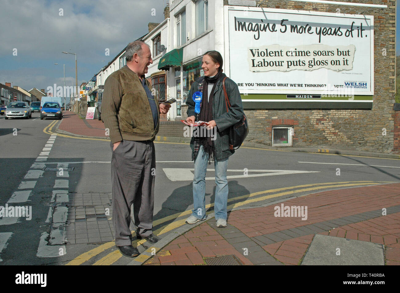 Photo de fichier d'Annunziata Rees-Mogg en campagne Skewen le 20 avril 2005. Elle se battait pour les conservateurs aux élections générales de 2005 pour la sûreté du travail siège d'Aberavon, Nouvelle-Galles du Sud et est entrée dans la suite. Banque D'Images