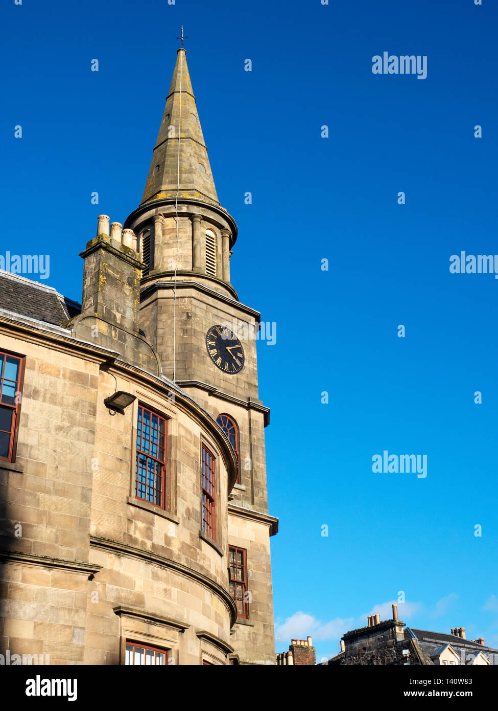 Clocher et l'horloge à l'Atheneum Ville de Stirling en Écosse Banque D'Images