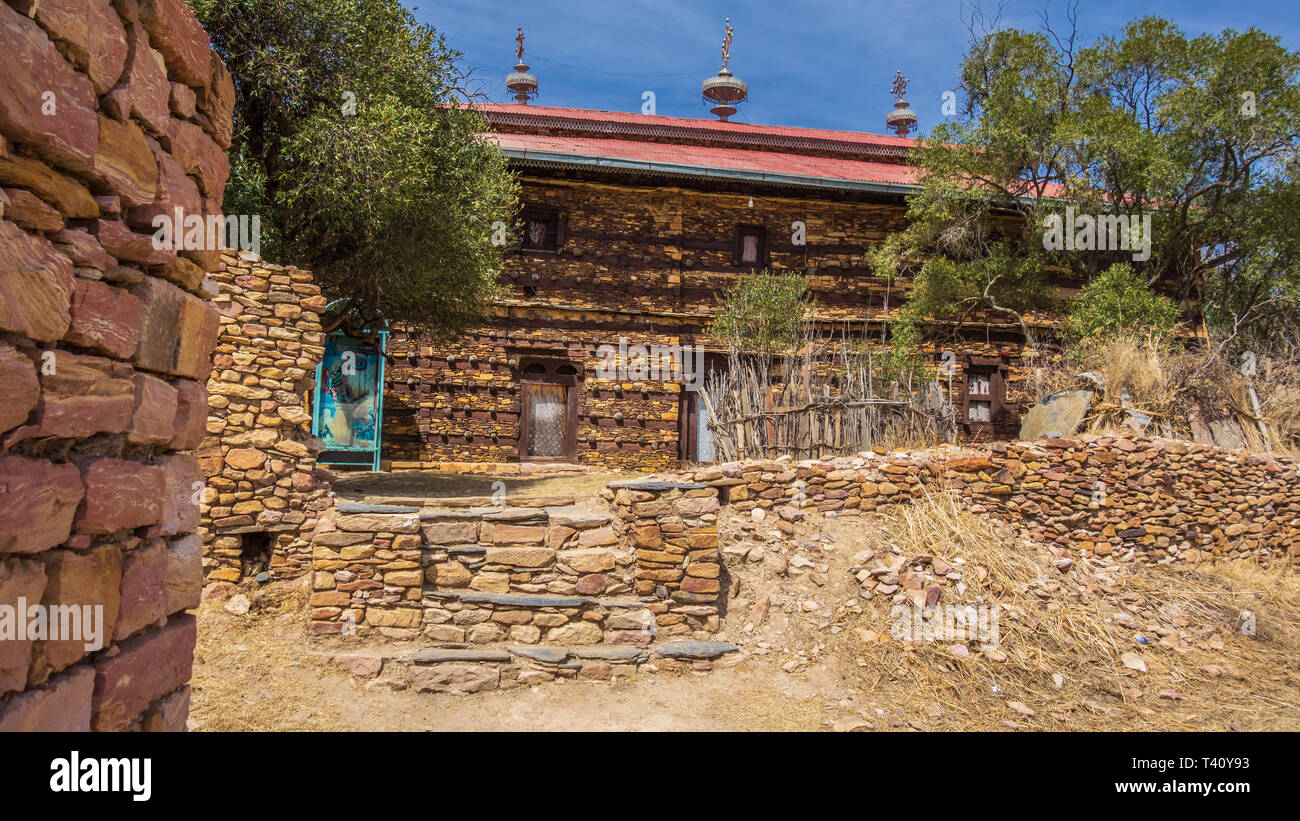 Debre Damo monastère dans la région du Tigré, en Ethiopie. Banque D'Images