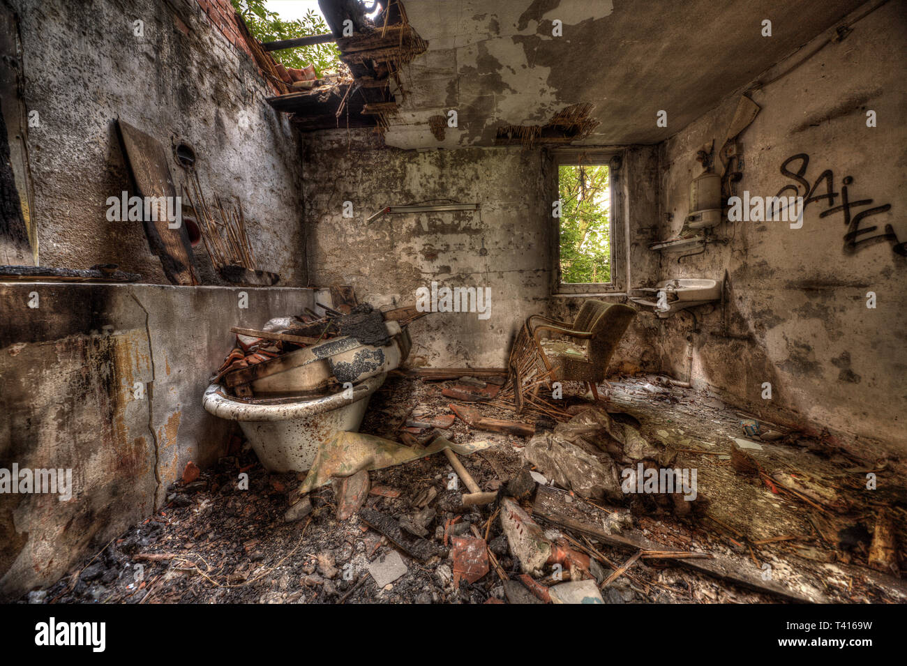 Salle de bains abandonnés - endroits perdus Banque D'Images