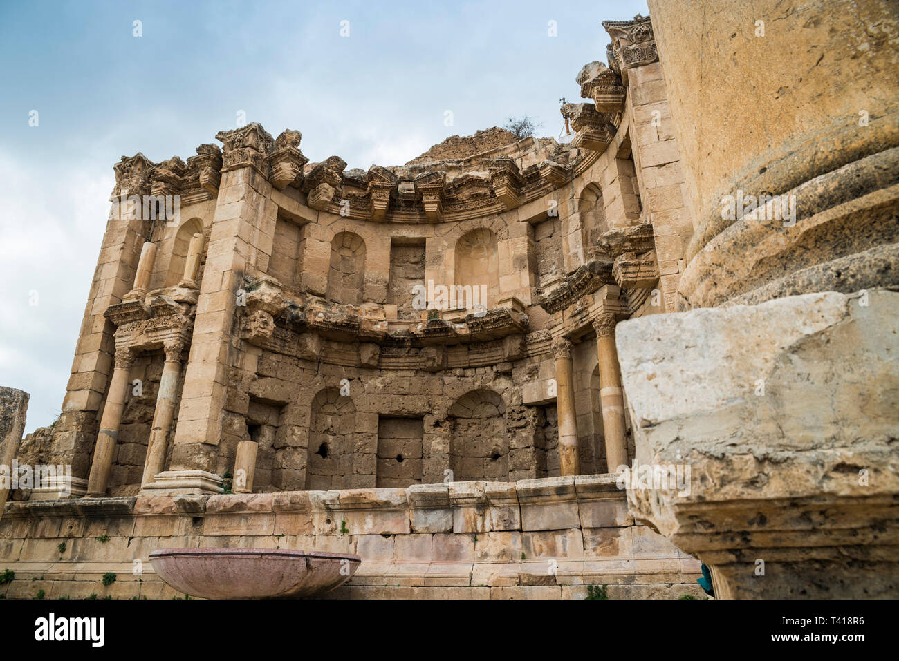 Nymphée, temple Jerash, Jordanie Banque D'Images
