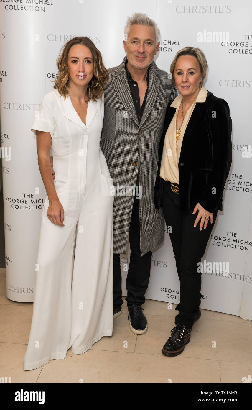 Christie's présente La Collection George Michael a tenu à l'administration centrale de Londres comprend : Harley Lune Kemp, Martin Kemp, Shirlie Holliman Où : London, Royaume-Uni Quand : 12 mars 2019 Credit : Phil Lewis/WENN.com Banque D'Images