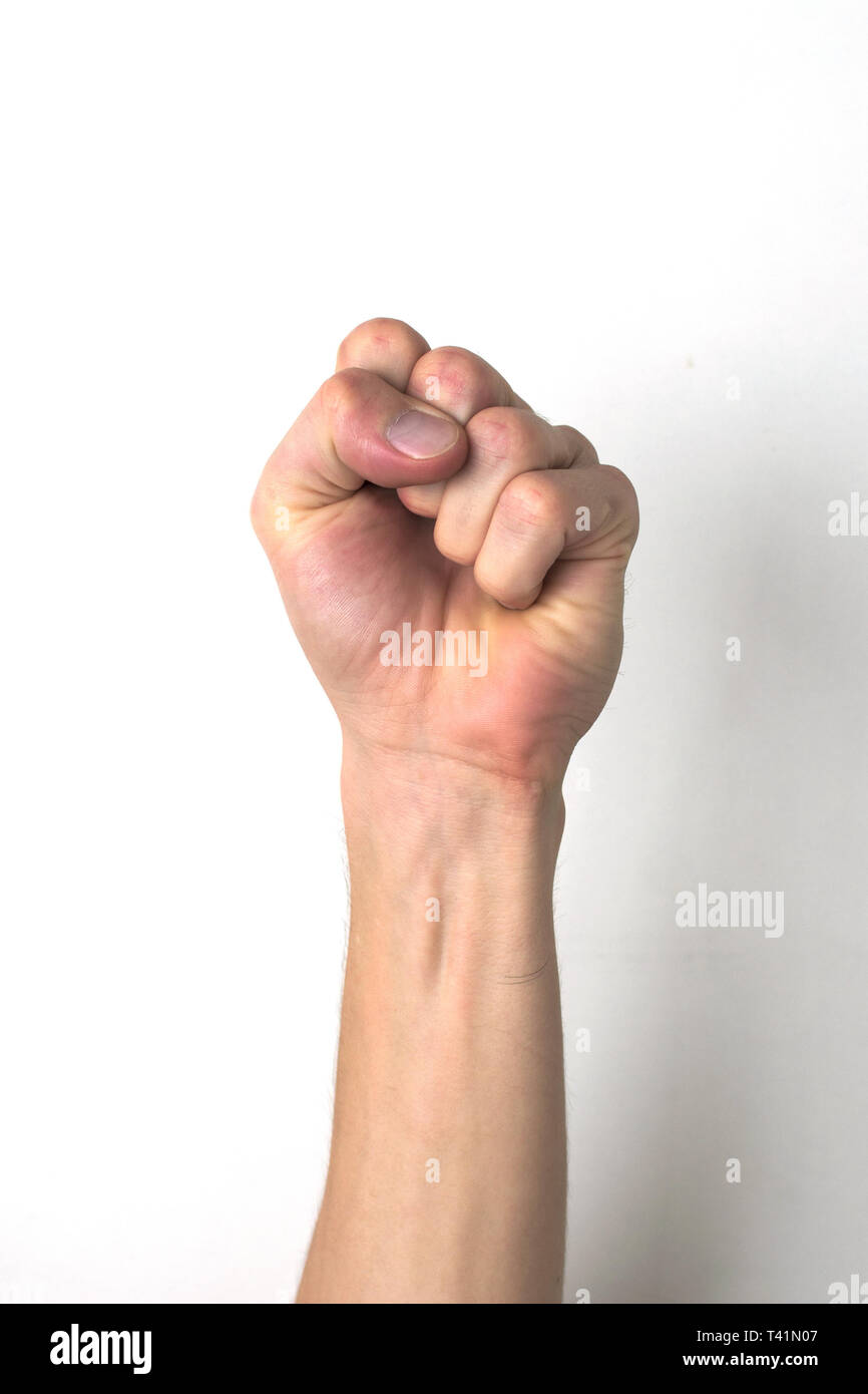 Un poing vers le haut. Le symbole universel pour la résistance, soulèvement ou de protestation. Banque D'Images