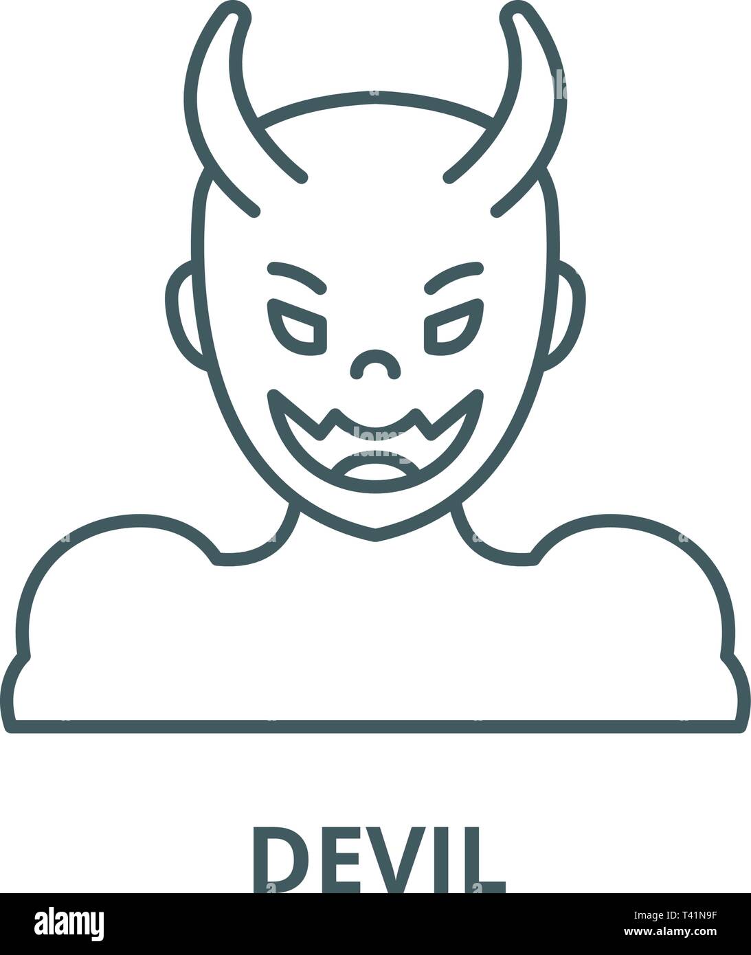 L'icône de la ligne Devil, vecteur. Devil contours signe, symbole, télévision illustration Illustration de Vecteur