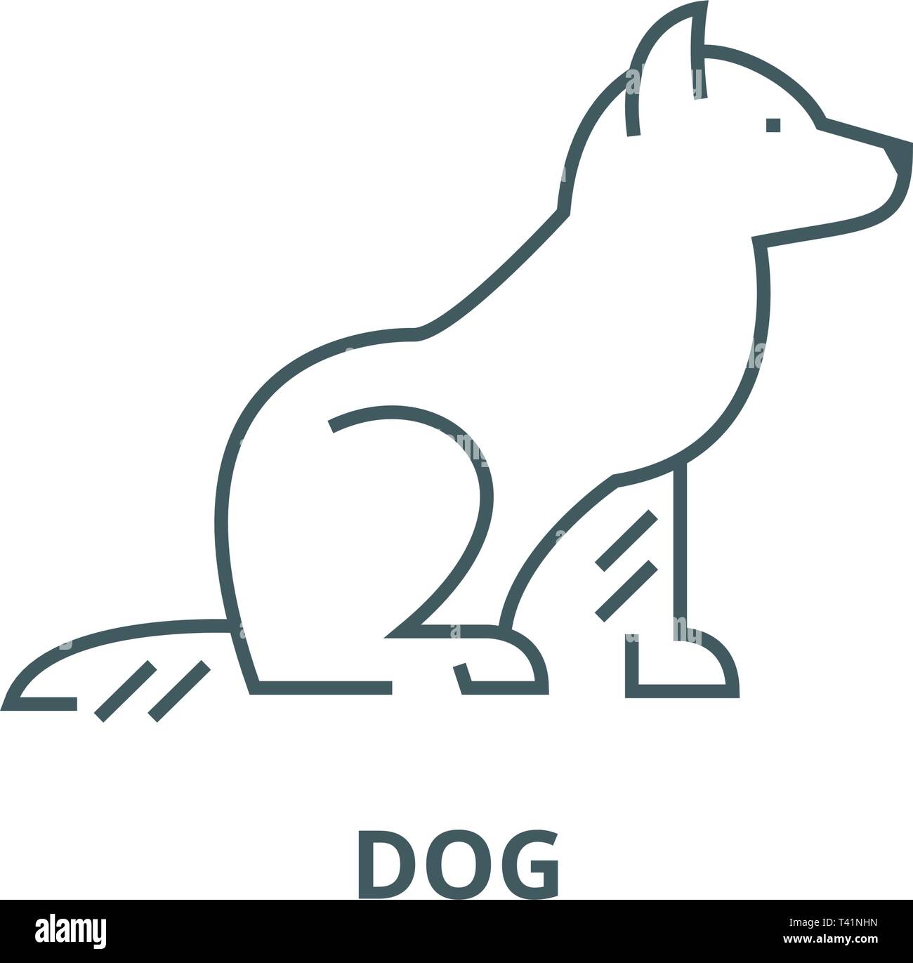 L'icône de la ligne de chien, vecteur. Contour chien signe, symbole,  télévision illustration Image Vectorielle Stock - Alamy