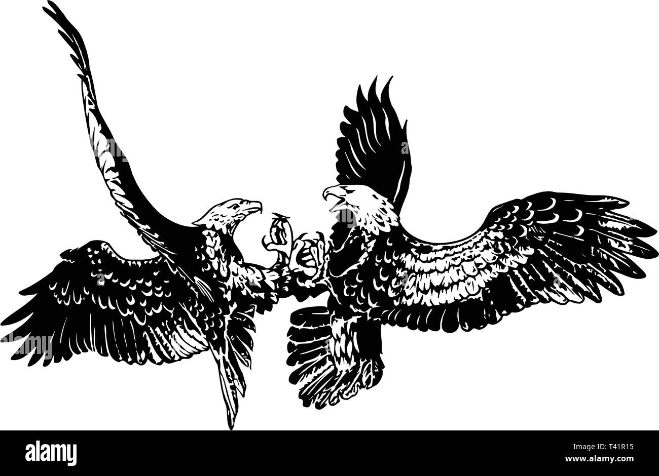 Deux aigles Vector Illustration Illustration de Vecteur