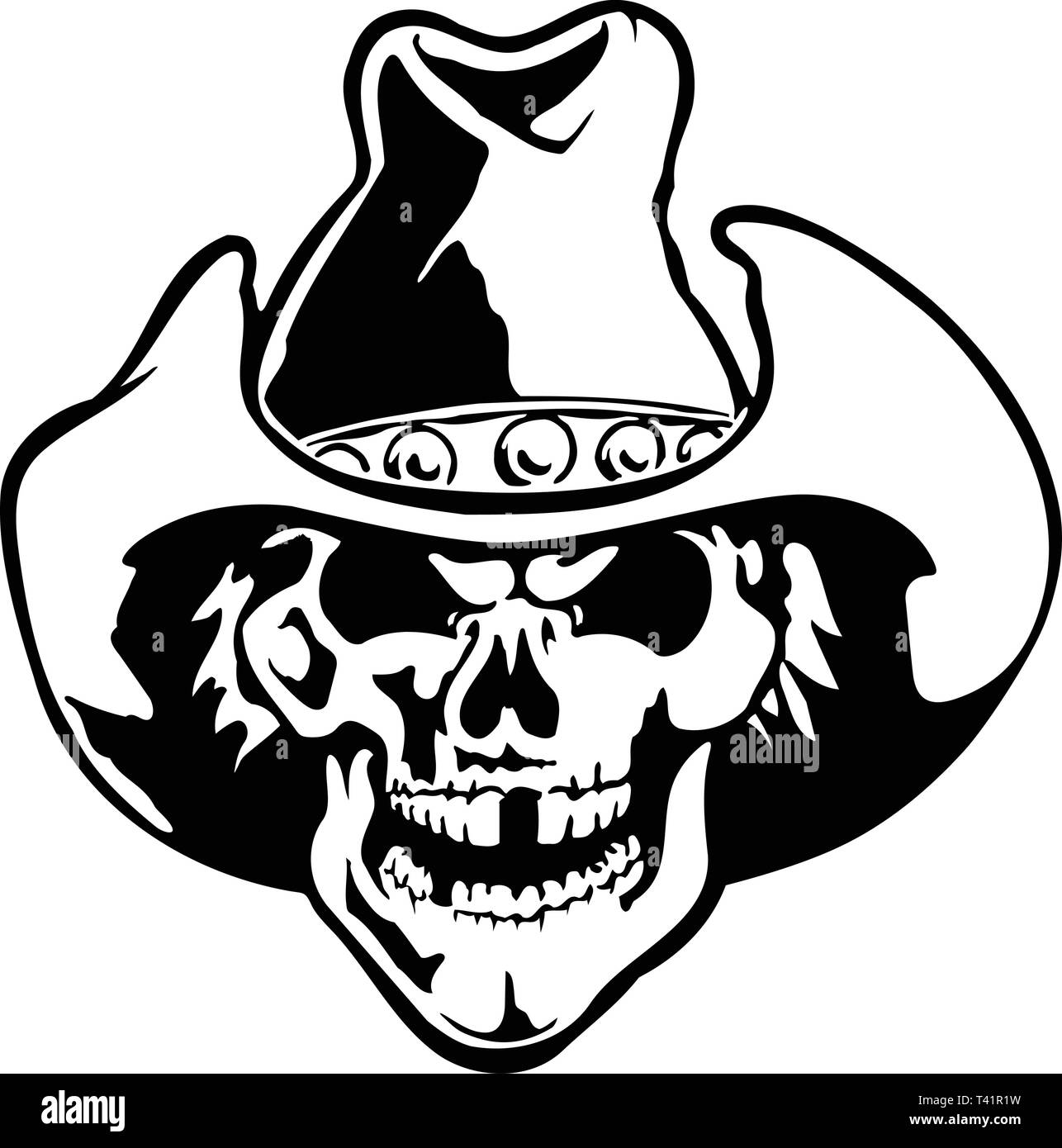 Crâne Cowboy Vector Illustration Illustration de Vecteur