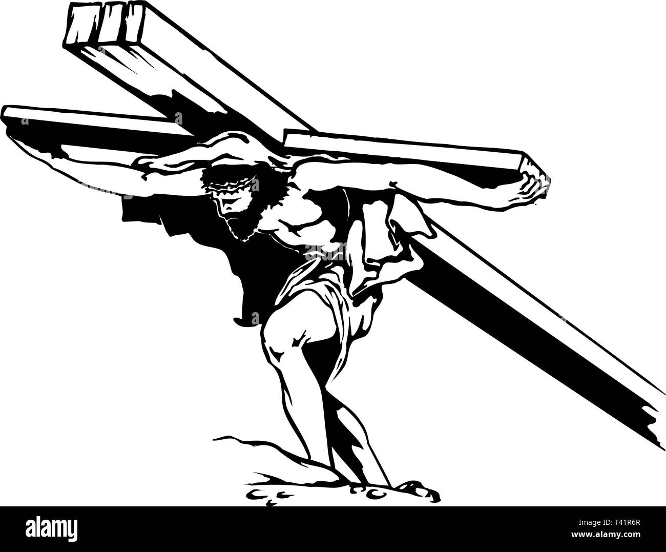 Jésus l'exécution Cross Vector Illustration Illustration de Vecteur