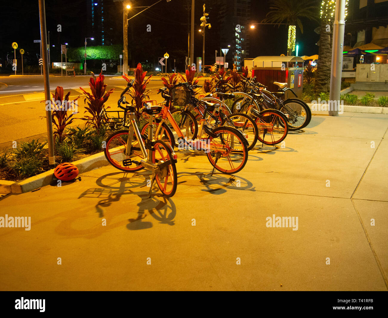 Des bicyclettes Bike Stand à Broadbeach sur la Côte d'Or Banque D'Images