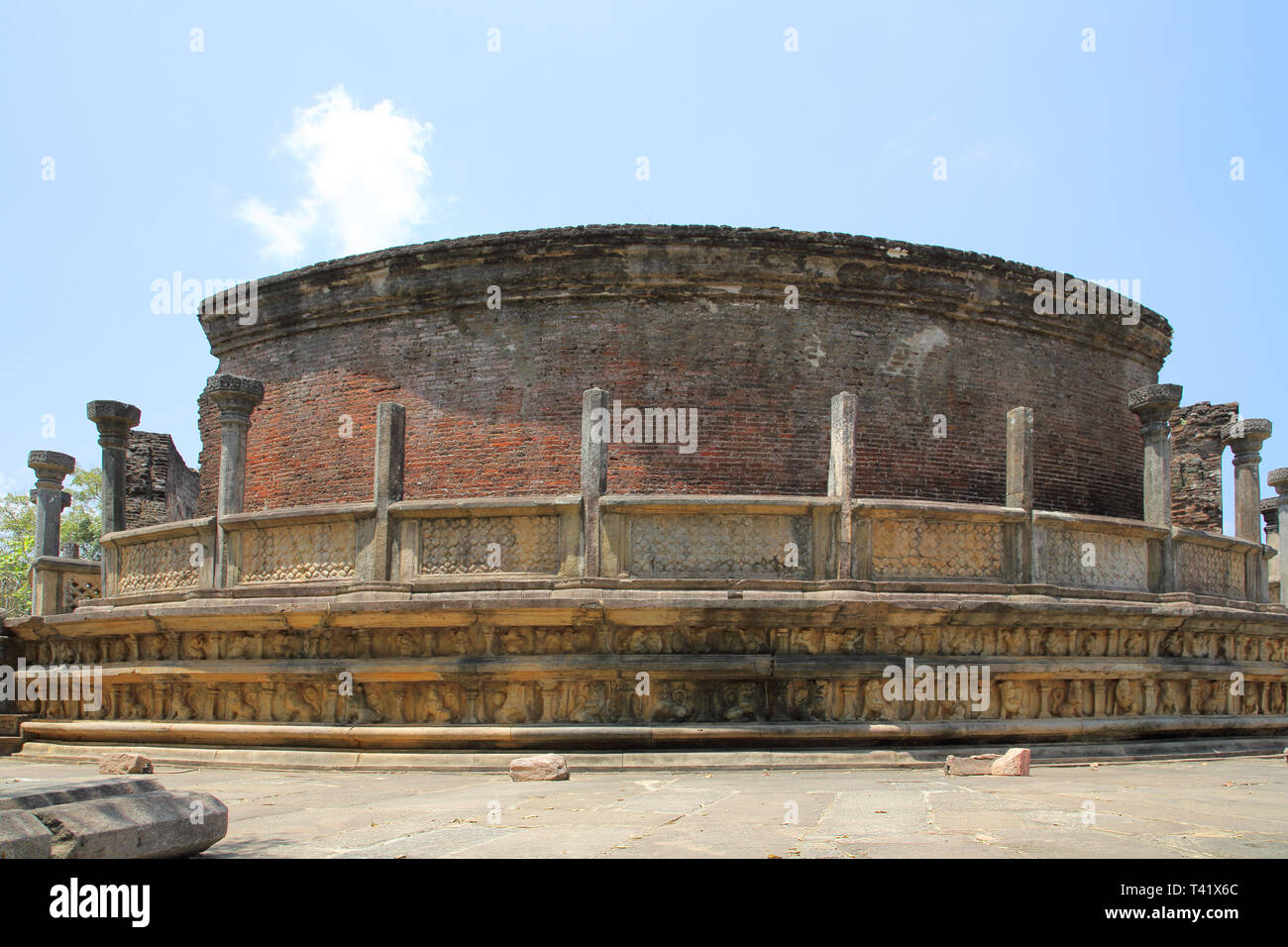 Le vatadage dans le polonnarawa site archéologique dans le triangle culturel du Sri Lanka Banque D'Images