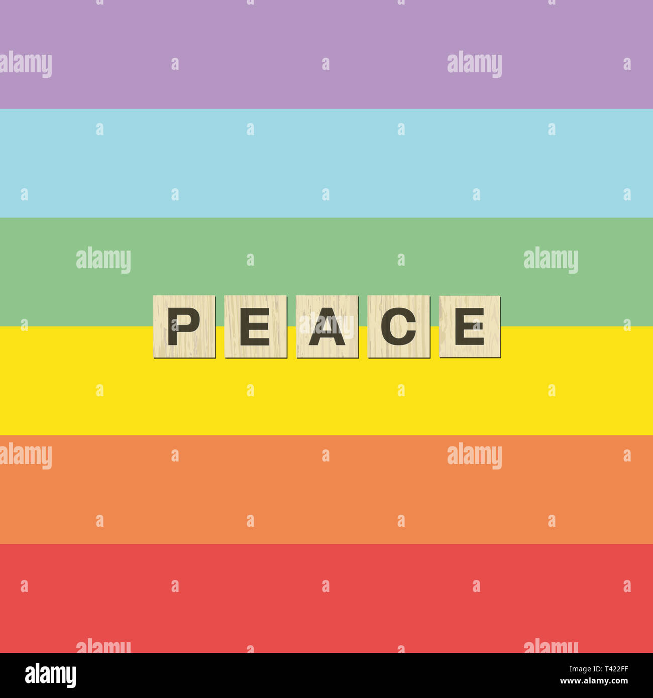 La tolérance et la paix drapeau arc-en-ciel de la paix. Banque D'Images