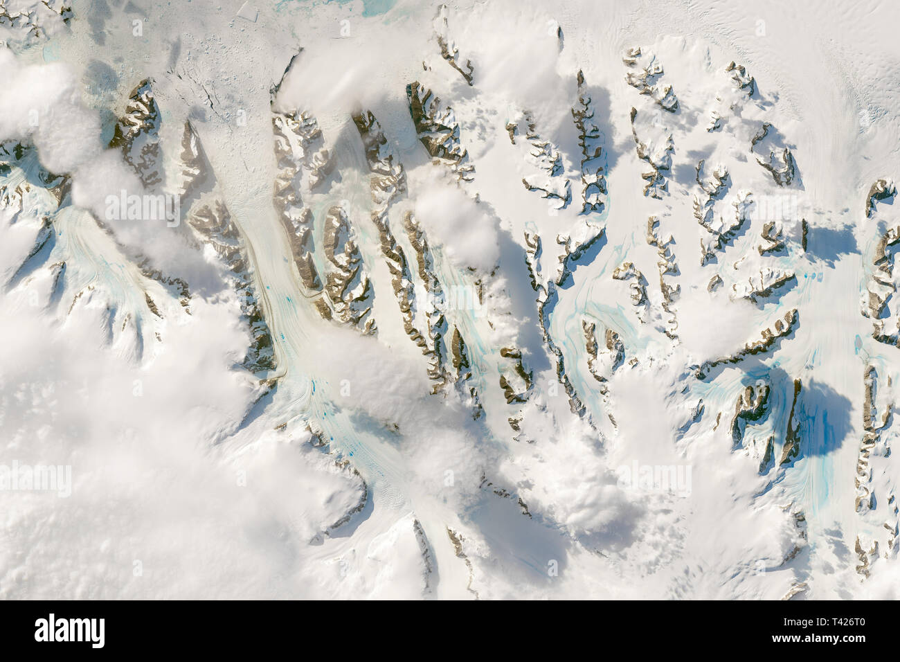 Vue aérienne de la barrière de glace de Larsen dans l'Antarctique Banque D'Images